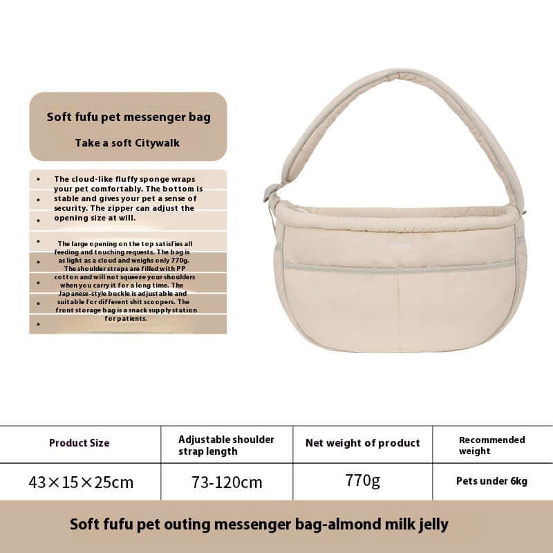 MaxandFriendsPets Lightweight Adjustable Pet Messenger Bag for small pets