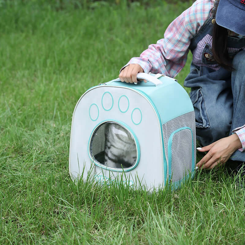 MaxandFriendsPets Portable Transparent Pet Carrier Bag for small pets
