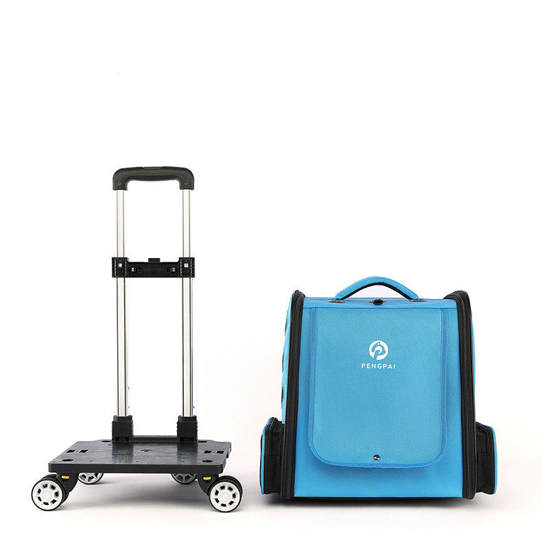 MaxandFriendsPets Outdoor Portable Breathable Pet Trolley Bag