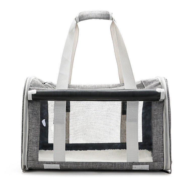 MaxandFriendsPets Transparent Breathable Foldable Outdoor Pet Bag