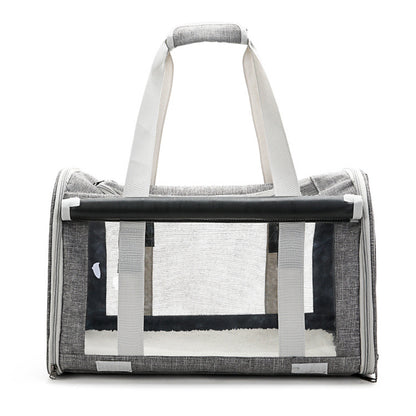 MaxandFriendsPets Transparent Breathable Foldable Outdoor Pet Bag