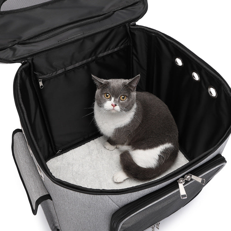 MaxandFriendsPets Portable Outdoor Large-Capacity Foldable Pet Trolley
