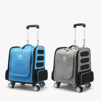 MaxandFriendsPets Outdoor Portable Breathable Pet Trolley Bag