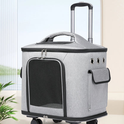 MaxandFriendsPets Portable Outdoor Large-Capacity Foldable Pet Trolley