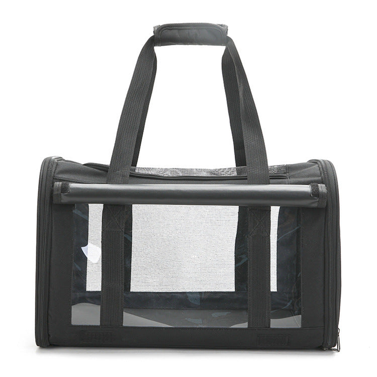 MaxandFriendsPets Transparent Breathable Foldable Outdoor Pet Bag