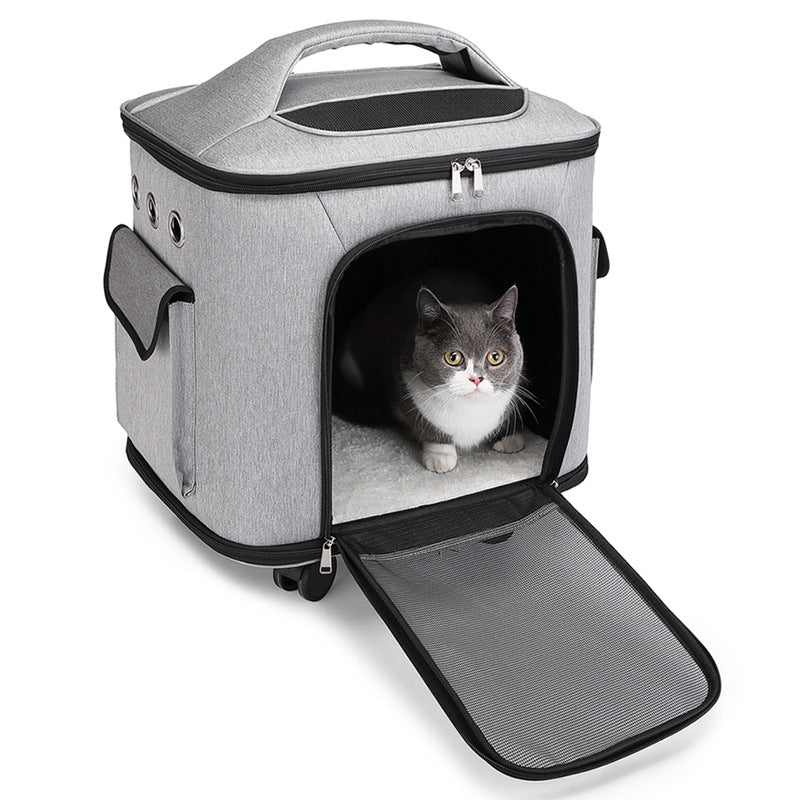 MaxandFriendsPets Portable Outdoor Large-Capacity Foldable Pet Trolley