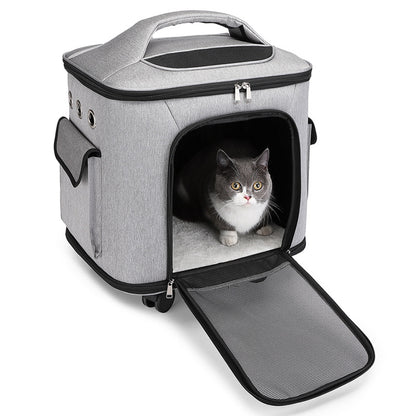 MaxandFriendsPets Portable Outdoor Large-Capacity Foldable Pet Trolley