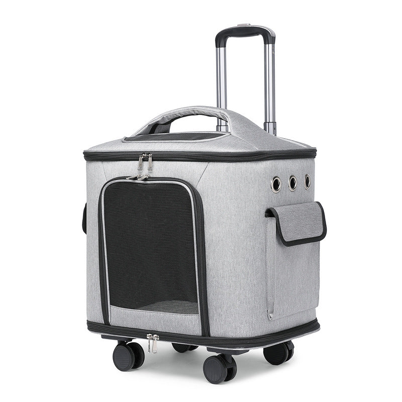 MaxandFriendsPets Portable Outdoor Large-Capacity Foldable Pet Trolley