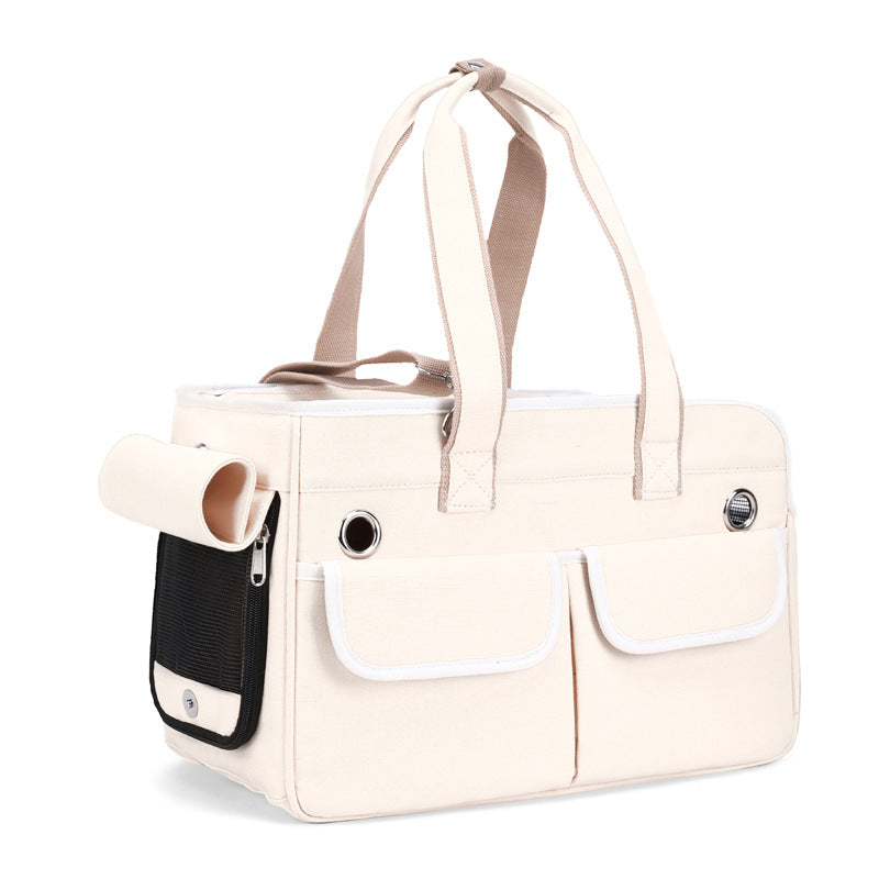 MaxandFriendsPets Outdoor Breathable Canvas Portable Pet Bag