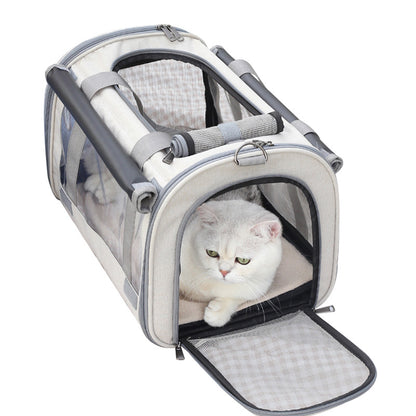 MaxandFriendsPets Transparent Breathable Foldable Outdoor Pet Bag