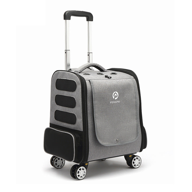 MaxandFriendsPets Outdoor Portable Breathable Pet Trolley Bag