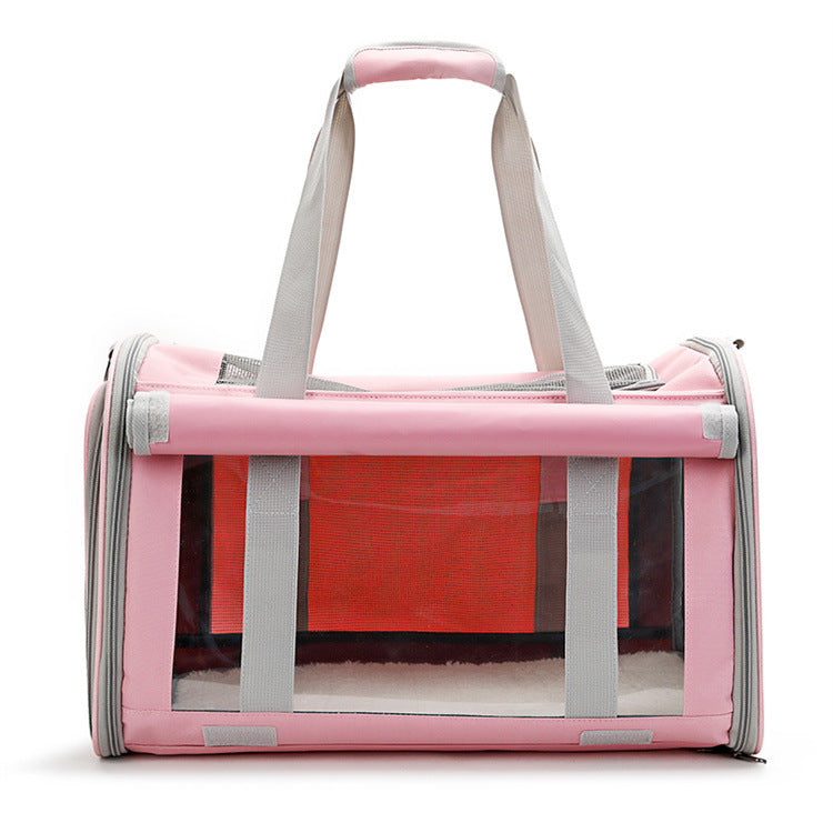 MaxandFriendsPets Transparent Breathable Foldable Outdoor Pet Bag