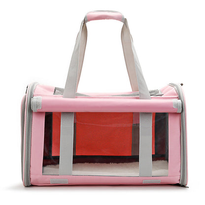 MaxandFriendsPets Transparent Breathable Foldable Outdoor Pet Bag