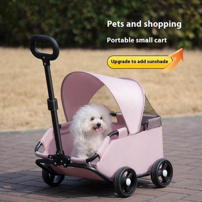 MaxandFriendsPets Small Pet Cart Portable Foldable Outdoor
